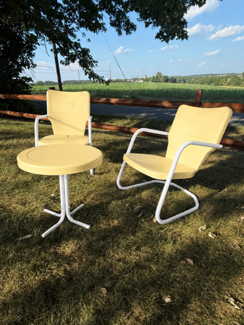 **PRE-ORDER** Ames Aire 2 Chairs and Table Set circa 1940's